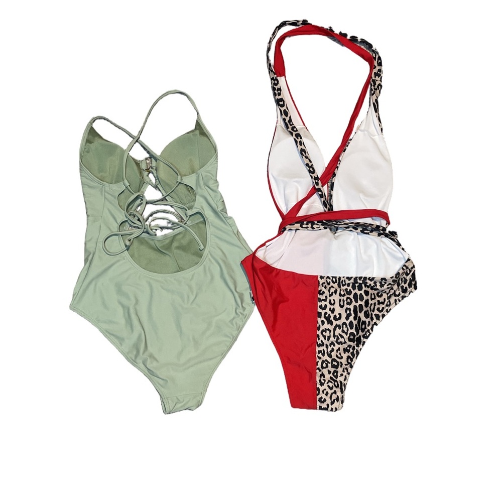 BluC Stylish One-Piece Swimsuit animal print summer Bundle Woman’s Large